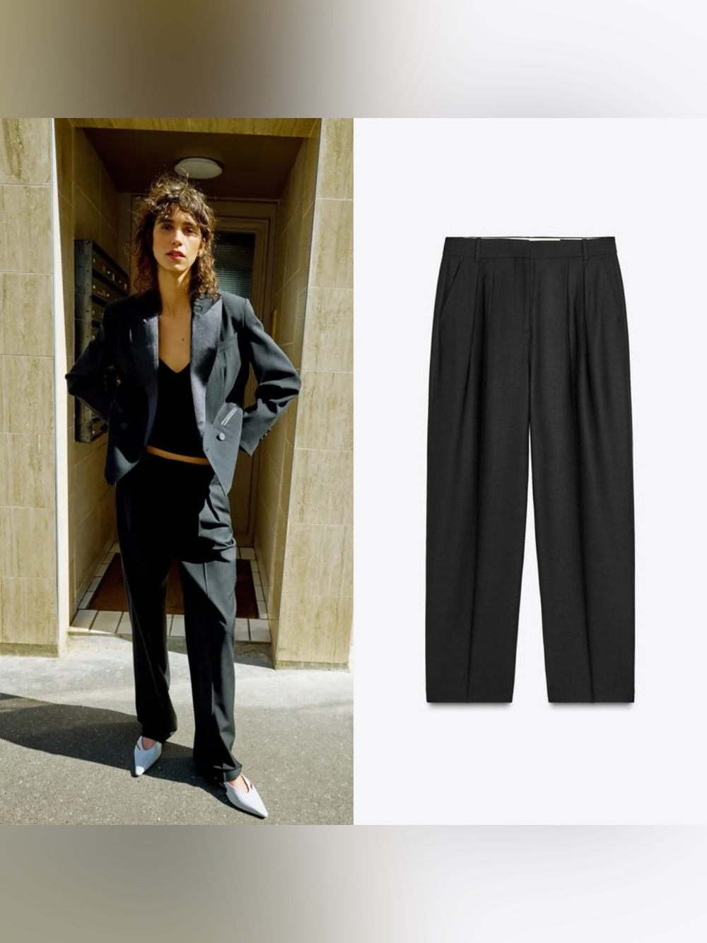 Zara Black Pant Trouser NWT Sz XS Limited Edition Wool Slacks